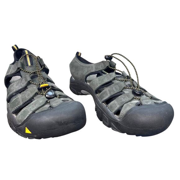 Keen Men’s Newport H2 Grey Leather Hiking Trail Sandals Size US 11.5
